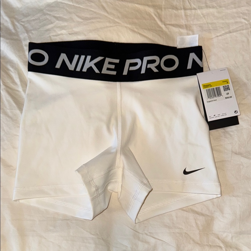 Nike Women's White Pro Shorts